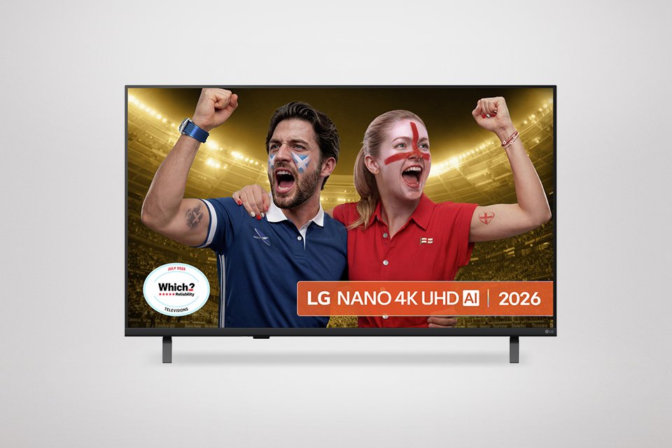 A LG 75 Inch 75NU8E0B3LA Smart 4K UHD HDR LED Nano AI TV.
